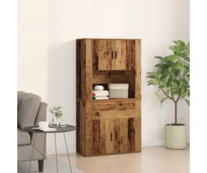 Vidaxl Highboard Vieilli 80x33x150 Cm En Bois D'ingénierie