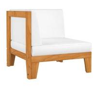 Vidaxl Canapé D'angle Sectionnel Et Coussins Blanc Crème Bois D'acacia Blanc