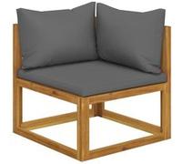 Vidaxl Canapé D'angle Sectionnel Avec Coussin Gris Foncé Bois D'acacia Gris