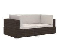 Chaises d'Angles 2 pcs avec Coussins Résine Tressée Noir Siège Canapé vidaXL
