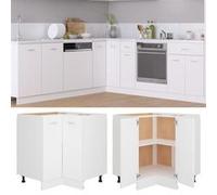 vidaXL Hoekonderkast Lyon 75,5x75,5x81,5 cm bewerkt hout wit802489 Blanc G