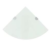 vidaXL Étagère d'angle en verre 25x25 cm supports chromés Blanc