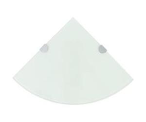 vidaXL Hoekschap met chromen dragers 25x25 cm glas wit243858 Blanc G