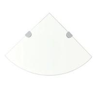 vidaXL Hoekschap met chromen dragers transparant 25x25 cm glas243852 Transparent G