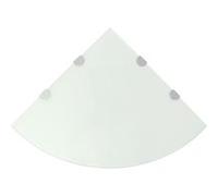 vidaXL Hoekschap met chromen dragers wit 45x45 cm glas243860 Blanc G
