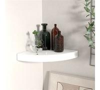 vidaXL Hoekschap zwevend 25x25x3,8 cm MDF hoogglans wit323886 Blanc G