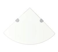 vidaXL Étagères murales d'angle 2x verre transparent 35x35 cm supports chromés