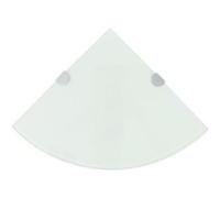 vidaXL Hoekschappen 2 st met chromen dragers 35x35 cm glas wit3051599 Blanc G