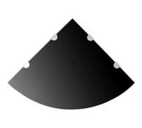 vidaXL Hoekschappen 2 st met chromen dragers 45x45 cm glas zwart3051597 Noir G