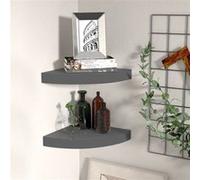 vidaXL Étagères d'angle flottantes 323893 – 2 pièces 25x25x3,8 cm MDF gris brillant