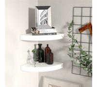 vidaXL Hoekschappen zwevend 2 st 25x25x3,8 cm MDF hoogglans wit323887 Blanc G