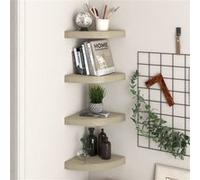 Vidaxl ?Tag¿¿Res D'angle Flottantes 4 Pcs Ch¿ºne 25x25x3,8 Cm Mdf Multicolore