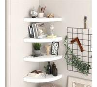 vidaXL Étagères d'angle flottantes 323918 – 4 pièces 35x35x3,8 cm MDF Blanc