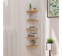 vidaXL Hoekwandschap 19x19x123 cm bewerkt hout wit en sonoma eiken326836 Beige G