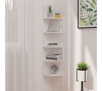 vidaXL Étagère d'angle murale blanc 19x19x123 cm aggloméré