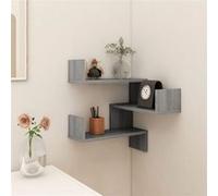 Vidaxl Étagère D'angle Murale Sonoma Gris 40x40x50cm Bois D'ingénierie Marron