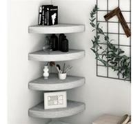 vidaXL Hoekwandschappen 4 st 25x25x3,8 cm MDF betongrijs326635 Gris G