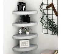 Vidaxl ?Tag¿¿Res D'angle Murales 4 Pcs Gris B¿¿Ton 35x35x3,8 Cm Mdf Multicolore