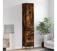 vidaXL Hoge kast 34,5x34x180 cm bewerkt hout gerookt eikenkleurig3198862 Marron G
