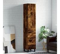 Vidaxl Buffet Haut Chêne Fumé 34,5x34x180 Cm Bois D'ingénierie Multicolore