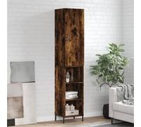 vidaXL Hoge kast 34,5x34x180 cm bewerkt hout gerookt eikenkleurig3198990 Marron G