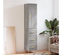 Vidaxl Buffet Haut Sonoma Gris 34,5x34x180 Cm Bois D'ingénierie Gris
