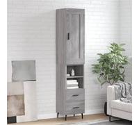 vidaXL Hoge kast 34,5x34x180 cm bewerkt hout grijs sonoma eikenkleurig3200279 Gris G
