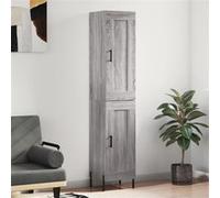 vidaXL Hoge kast 34,5x34x180 cm bewerkt hout grijs sonoma eikenkleurig3200463 Gris G