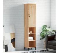vidaXL Hoge kast 34,5x34x180 cm bewerkt hout sonoma eikenkleurig3200324 Marron G