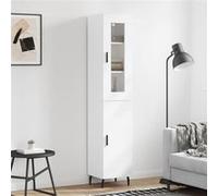 vidaXL Hoge kast 34,5x34x180 cm bewerkt hout wit3199185 Blanc G