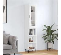 Vidaxl Buffet Haut Blanc 34,5x34x180 Cm Bois D'ingénierie Multicolore