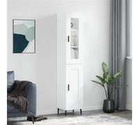 Vidaxl Buffet Haut Blanc 34,5x34x180 Cm Bois D'ingénierie Multicolore