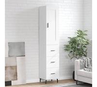 Vidaxl Buffet Haut Blanc 34,5x34x180 Cm Bois D'ingénierie Multicolore