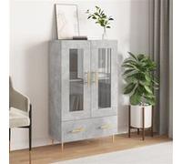 vidaXL Buffet haut gris béton 69,5x31x115 cm bois d'ingénierie 828288