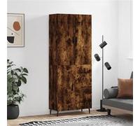 Vidaxl Buffet Haut Chêne Fumé 69,5x34x180 Cm Bois D'ingénierie Multicolore