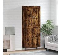 Vidaxl Buffet Haut Chêne Fumé 69,5x34x180 Cm Bois D'ingénierie Multicolore