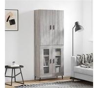 Vidaxl Buffet Haut Sonoma Gris 69,5x34x180 Cm Bois D'ingénierie Gris