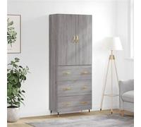 Vidaxl Buffet Haut Sonoma Gris 69,5x34x180 Cm Bois D'ingénierie Gris