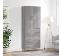 vidaXL Hoge kast 69,5x34x180 cm bewerkt hout grijs sonoma eikenkleurig3195841 Gris G