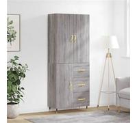 Vidaxl Buffet Haut Sonoma Gris 69,5x34x180 Cm Bois D'ingénierie Gris