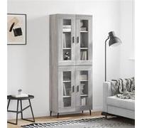 vidaXL Hoge kast 69,5x34x180 cm bewerkt hout grijs sonoma eikenkleurig3198295 Gris G