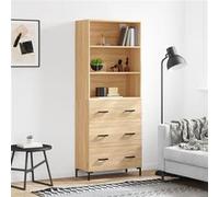 vidaXL Highboard chêne Sonoma 69,5x34x180 cm Matériau dérivé du bois