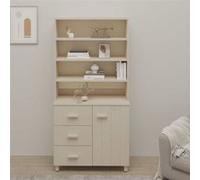 Buffet Bois Massif de Pin Marron Miel Armoire Latérale Meuble Rangement vidaXL