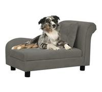 vidaXL Hondenbank met kussen 83x44x44 cm pluche donkergrijs171103 Gris G