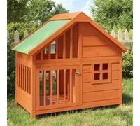 vidaXL Hondenhok 96x60,5x87 cm massief grenenhout bruin172267 Marron G