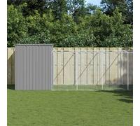 Vidaxl Niche Pour Chien Avec Cour Gris Clair 214x865x181 Cm Gris