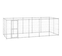vidaXL Hondenkennel 12,1 mÂ² gegalvaniseerd staal3082309 Argent G