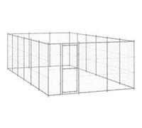 vidaXL Hondenkennel 21,78 mÂ² gegalvaniseerd staal3082328 Argent G