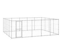 vidaXL Hondenkennel 24,2 mÂ² gegalvaniseerd staal3082319 Argent G