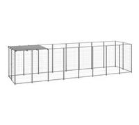vidaXL Hondenkennel 4,84 mÂ² staal zilverkleurig 3082203 Argent G